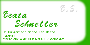 beata schneller business card